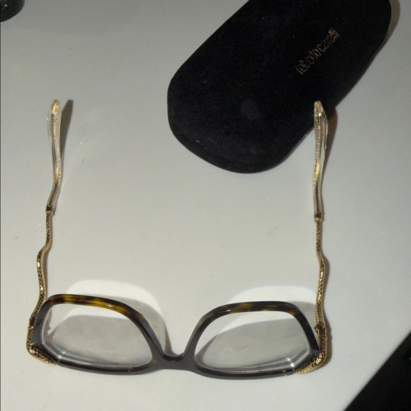 Roberto Cavalli Black and Gold Geometric Eyeglasses - Picture 5 of 9